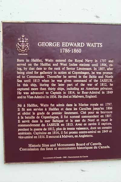 Plaque of George Edward Watts (© Parks Canada)