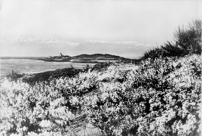 Photographie historique du phare de Trial Islands vers 1900-1925 (© Library and Archives Canada | Bibliothèque et Archives Canada, Albertype Company, PA-032801)