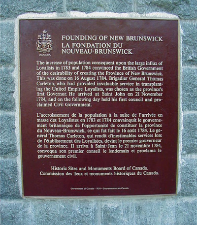 Image of the HSMBC plaque commemorating the founding of this province (© Parks Canada / Parcs Canada, 2003)