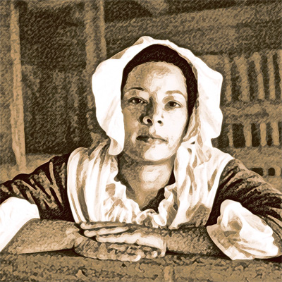 Image taken from an exhibit of the life of Marie Marguerite Rose - portrayed by an animator © Parks Canada / Parcs Canada