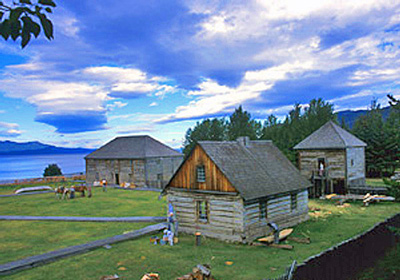 General view of Fort St. James showing the sites, orientation and layout of these buildings in relation to archaeological remains of other buildings and structures within the fort, 2003. © Parks Canada Agency / Agence Parcs Canada, D. Houston, 2003.