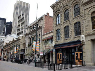 Building façades on Stephen Avenue © Historic Resources Management Branch, Alberta Culture and Status of Women