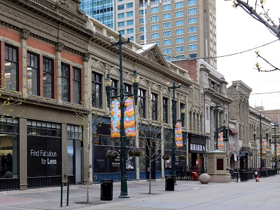 Building façades on Stephen Avenue © Historic Resources Management Branch, Alberta Culture and Status of Women