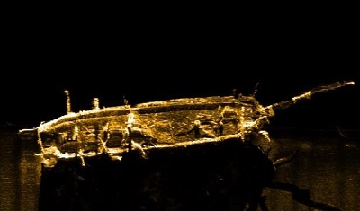 A sonar scan image of HMS Terror some weeks after its discovery, September 2016 © Parks Canada | Parcs Canada, 2016