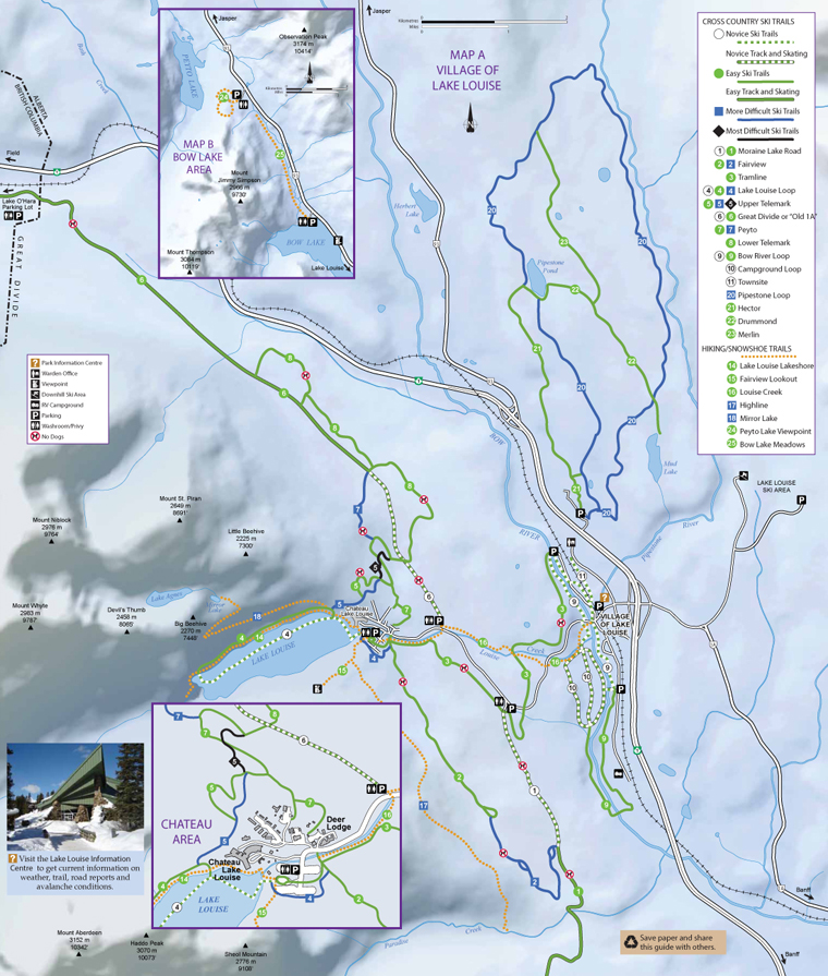 Cross Country Ski Trails - Village of Lake Louise - Map