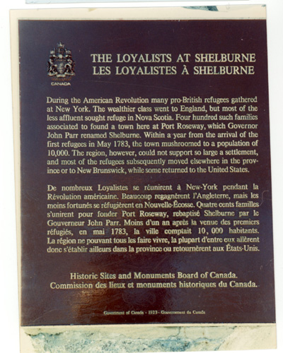 Most recent HSMBC plaque erected in 1984 © Parks Canada / Parcs Canada, 1989