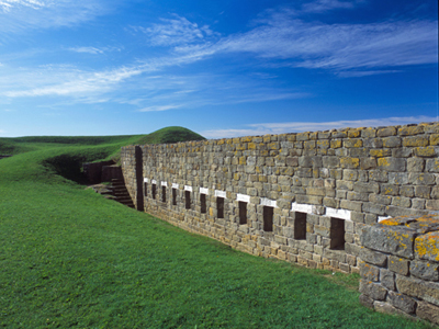 Detail view of Fort Beauséjour — Fort Cumberland, showing the defensive works. © Parks Canada Agency / Agence Parcs Canada.