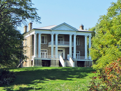 General view of Willowbank, showing the house with its Classical Revival styling, 2011. © Willowbank, Sean Marshall, October 2011.
