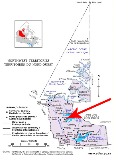 Map of the Northwest Territories © Atlas of Canada, http://atlas.nrcan.gc.ca