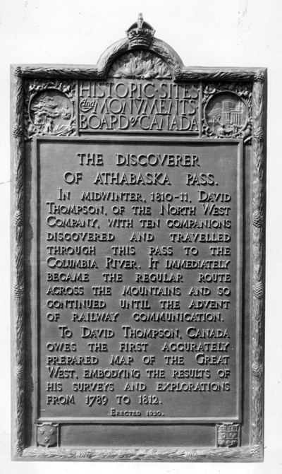 Vue de la plaque originale de la CLMHC © Parks Canada / Parcs Canada, 1930