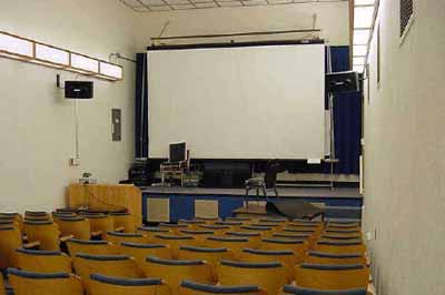 Interior view of the Radar Training Building, showing its lecture theatre, 2005. © CFB Esquimalt / BFC Esquimalt, 2005.