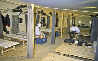 Interior view of Fort Wellington showing its original functional interior design, 2006. © Parks Canada Agency / Agence Parcs Canada, Brian Morin, 2006.