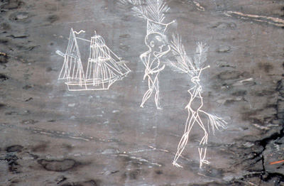 View of the petroglyphs at Kejimkujik National Historic Site of Canada. © Parks Canada Agency / Agence Parcs Canada.
