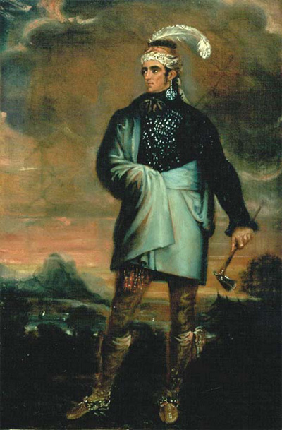 Portrait of Major John Norton (Teyoninhokarawen) by Solomon Williams, 47.5 x 31.5 cm, painted in England in 1804-05 (© Canadian War Museum | Musée canadien de la guerre, Cat. No. 19950096-00)