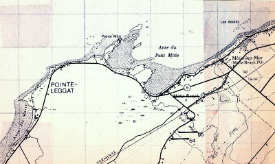 Map showing the location of Point Mitis Lighthouse, 1976. © Parks Canada Agency Agence parcs Canada, CIHB | ICBH, 50005 et 50007.