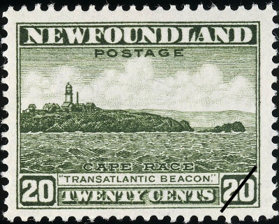 Postage stamp showing Cape Race Lighthouse, 1932. © Library and Archives Canada, Canada Post \ Bibliothèque et Achives Canada, Postes Canada, 1989-565 CPA