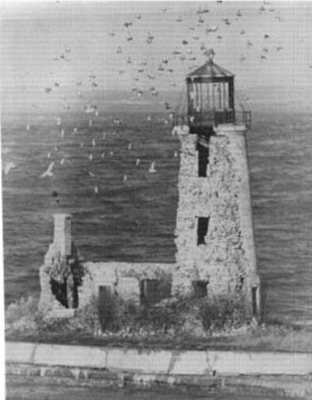 Vue générale du phare de Scotch Bonnet Island dans les années 1980 © Parks Canada Agency | Agence Parcs Canada