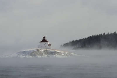 General view of Queensport Lighthouse by a cold winter day © Lost Shores Gallery, Robert Carter