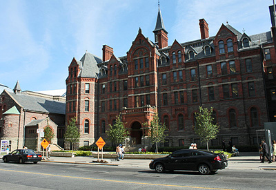 General view of Royal Conservatory of Music, showing the balanced, four-storey massing and detailing that exhibits High Victorian Gothic Revival, Queen Anne Revival and Romanesque elements, 2010. © Royal Conservatory of Music, Joseph A, August 2010.