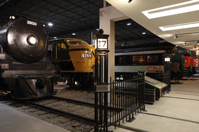 View of rolling stock at the Canadian Railway Museum in Saint-Constant, QC (© Canadian Railway Museum)