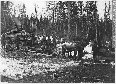 Lumbermen starting for home, Nashwaak River, NB, 1871 © Musée McCord Museum, William Notman, I-64950