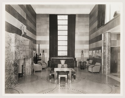 Vue du salon de la maison Cormier vers 1932 © Fonds Ernest Cormier, Centre Canadien d'Architecture | Ernest Cormier fonds, Canadian Centre for Architecture
