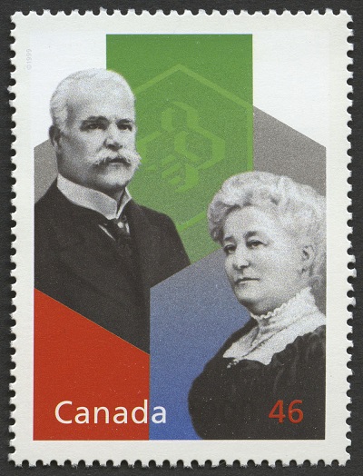 Alphonse and Dorimène Desjardins (© Canada Post Corporation | Société des postes canadienne [2000]. Reproduced with Permission | Reproduit avec permission.)