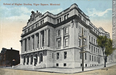 École des hautes études commerciales, carré Viger, Montréal, Qc, vers 1910  1906-1914, 20e siècle (© Musée McCord Museum / MP-0000.840.11)
