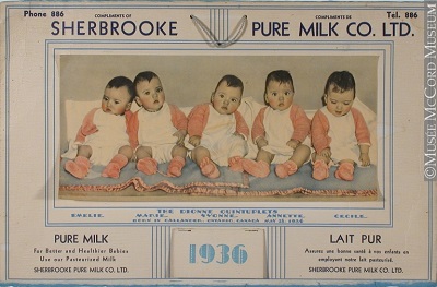 Calendar
Compliments of Sherbrooke Pure Milk Co. Ltd. - The Dionne Quintuplets © Musée McCord Museum / M2002.70.D04_132-05