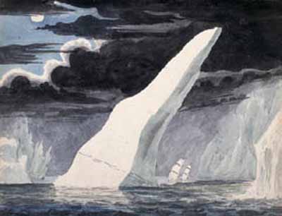 "A Remarkable Iceberg" by John Ross. Latitude 70, 45 N, June 19, 1818 © Library and Archives Canada | Bibliothèque et Archives Canada, Acc. No. 1973-9-5
