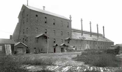 Vue générale de l'usine de carbure Willson. (© Library and Archives Canada / Bibliothèque et Archives Canada, PA 9048.)