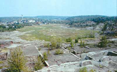 Aerial view of the Cobalt Mining District, 2001. © Parks Canada | Parcs Canada, Andrew Waldron, 2001.