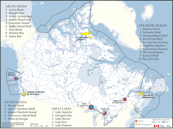 Map - The System of National Marine Conservation Areas of Canada