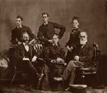 Leslie Family circa 1876. Front row: John Sr., Eliza, father of John or Eliza