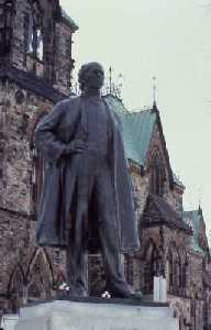 Statue of Sir Wilfrid Laurier on Parliament Hill, located right of East Block