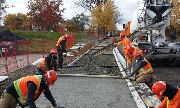 Some of the sidewalks were poured prior to winter’s arrival