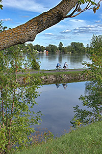 The Route verte offers stunning scenery of the Chambly Canal and the Richelieu River