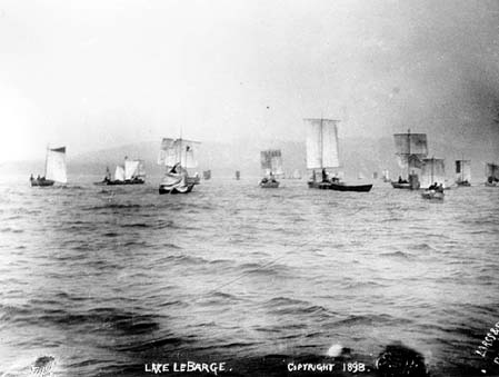 The Klondike flotilla on Lake Labarge