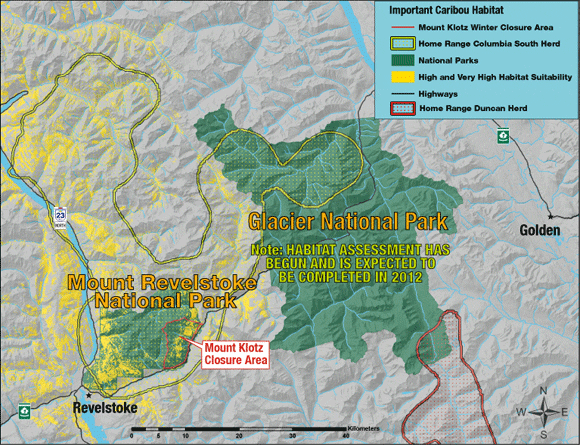 Caribou habitat map