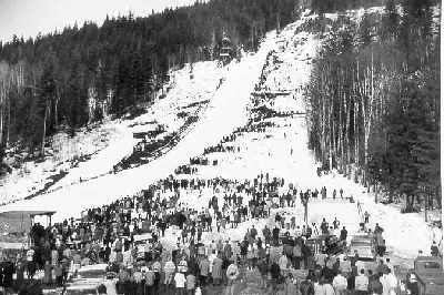 Revelstoke ski jump in the 1950's