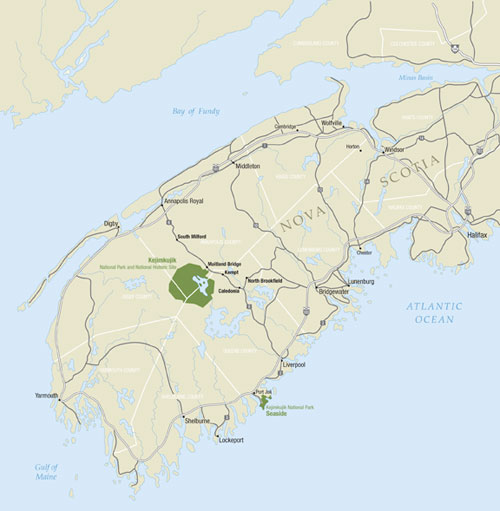 Map of southwest Nova Scotia