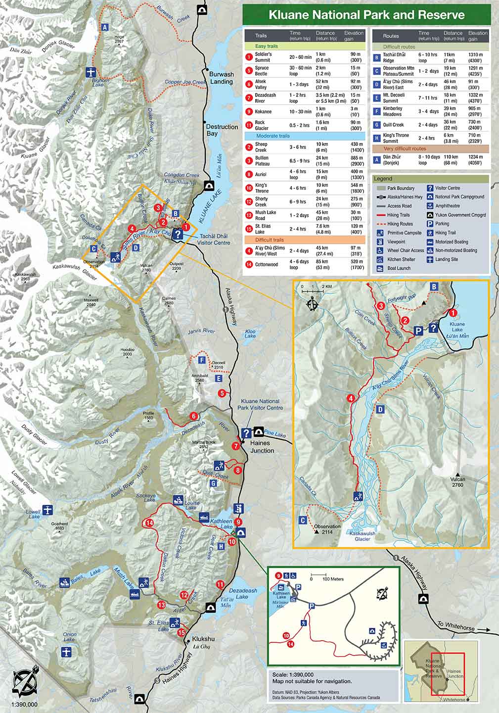 Map of trails and routes