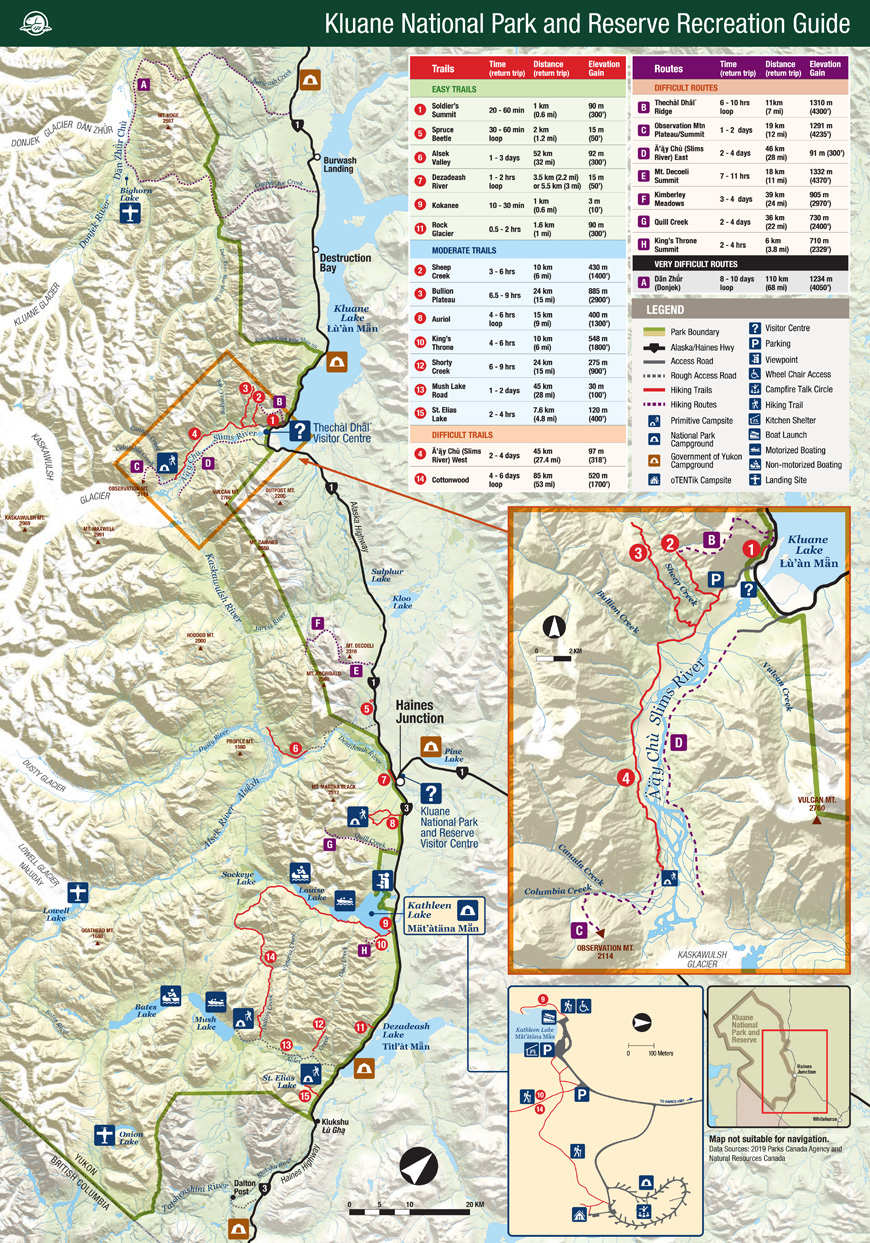 Map of trails and routes
