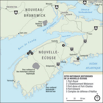 Carte de la sudouest de la Nouvelle-Écosse
