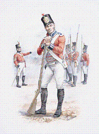 Soldat du 10e bataillon du Royal Veterans, vers 1812