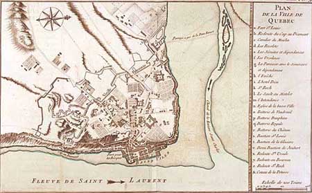 plan de la ville de Québec en 1709