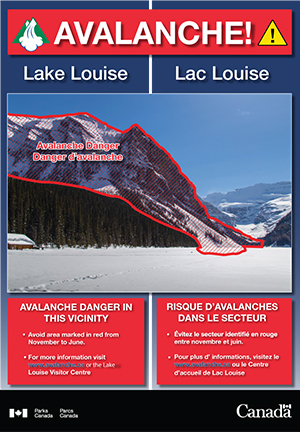Zones d'avalanche sur le mont Fairview à Lake Louise