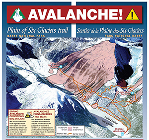 Map of avalanche zones on the 