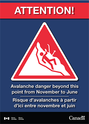 Avalanche warning sign 
