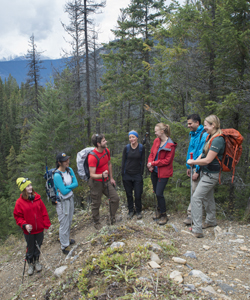 Hikers on a trip to the Burgess Shale